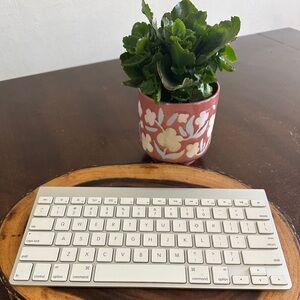 Sleek White and Silver Apple Bluetooth Model Magic A1314 Wireless Keyboard